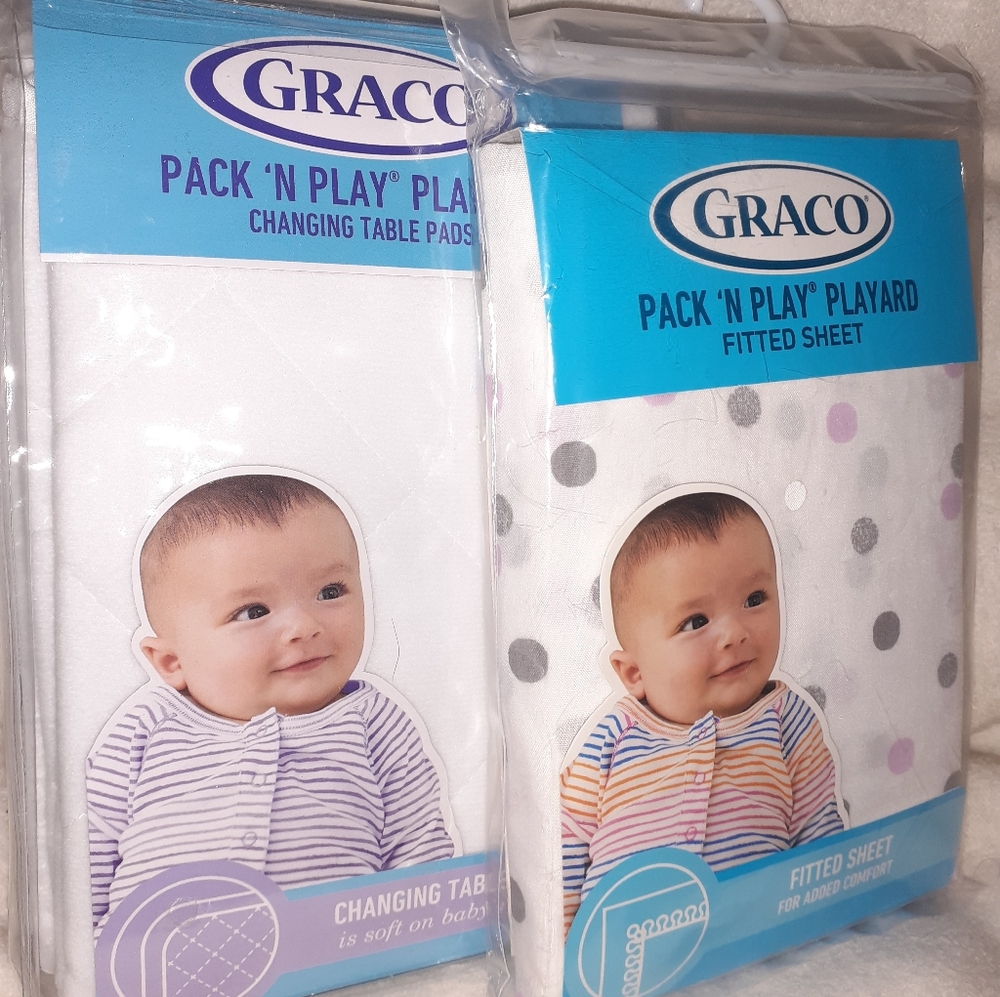 Graco Pack 'N Play Changing Pads & Fitted Sheet